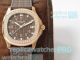 Knockoff Patek Philippe Aquanaut 5067A Diamond Rose Gold Bezel Brown Rubber Strap Watch (9)_th.jpg